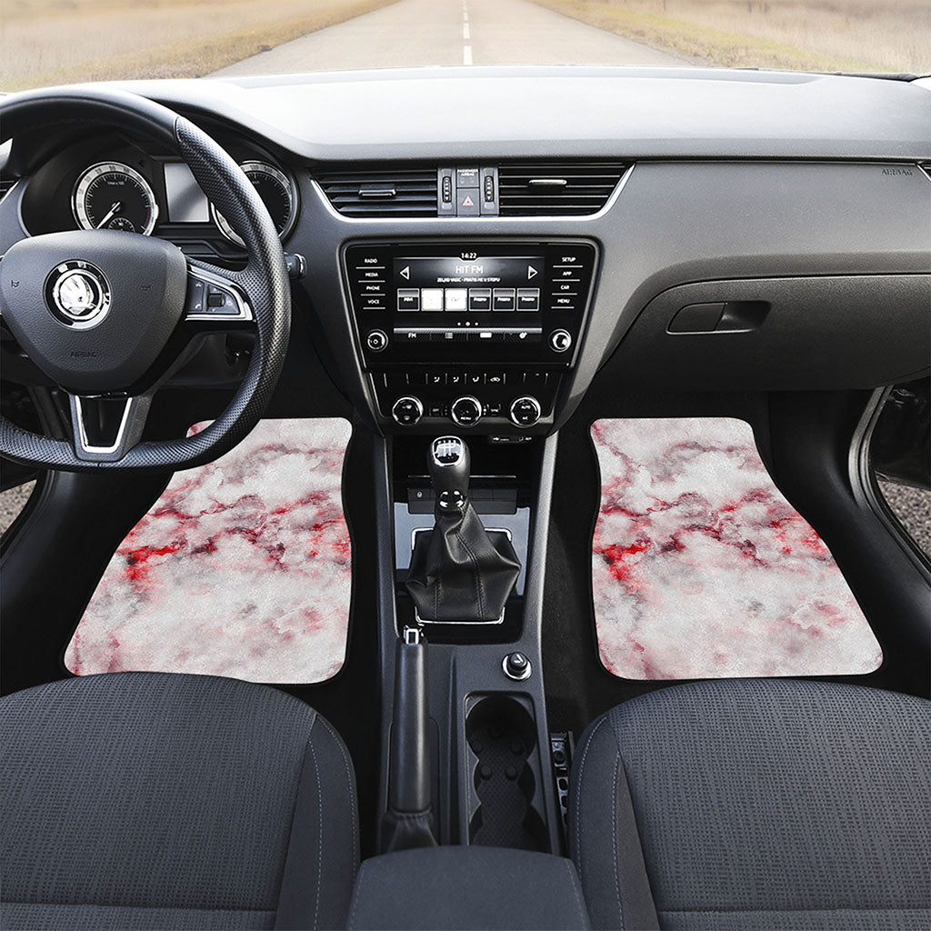 White Ruby Marble Print Front Car Floor Mats
