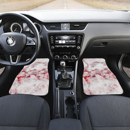 White Ruby Marble Print Front Car Floor Mats