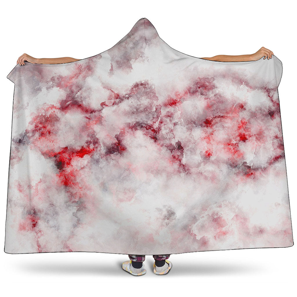 White Ruby Marble Print Hooded Blanket