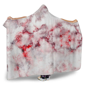 White Ruby Marble Print Hooded Blanket