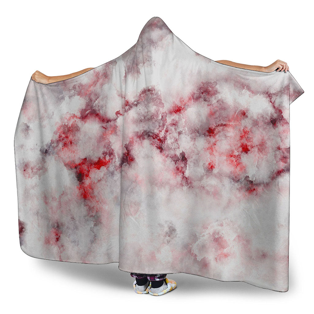 White Ruby Marble Print Hooded Blanket