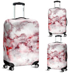 White Ruby Marble Print Luggage Cover GearFrost