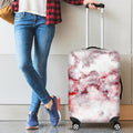 White Ruby Marble Print Luggage Cover