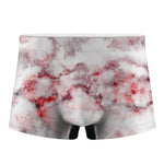 White Ruby Marble Print Men's Boxer Briefs