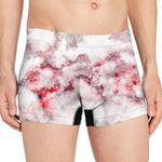 White Ruby Marble Print Men's Boxer Briefs