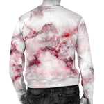 White Ruby Marble Print Men's Crewneck Sweatshirt GearFrost