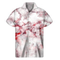 White Ruby Marble Print Men's Short Sleeve Shirt