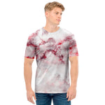 White Ruby Marble Print Men's T-Shirt