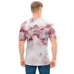White Ruby Marble Print Men's T-Shirt
