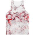 White Ruby Marble Print Men's Tank Top