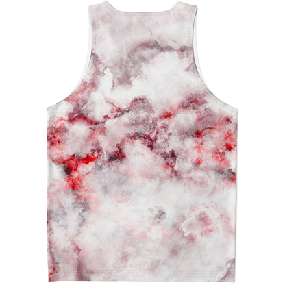 White Ruby Marble Print Men's Tank Top