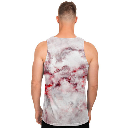 White Ruby Marble Print Men's Tank Top