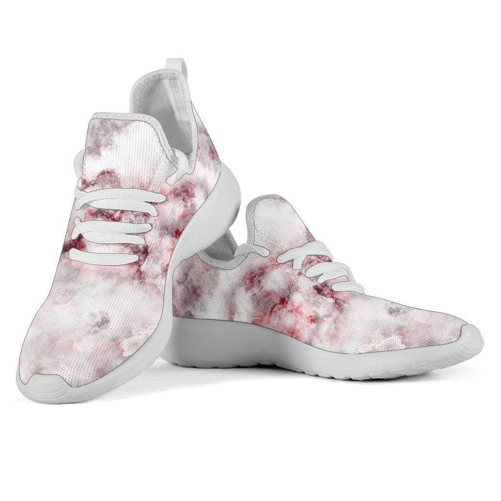 White Ruby Marble Print Mesh Knit Shoes GearFrost