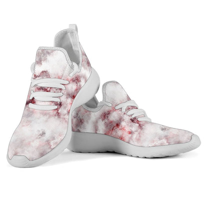 White Ruby Marble Print Mesh Knit Shoes GearFrost