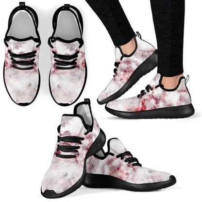 White Ruby Marble Print Mesh Knit Shoes GearFrost
