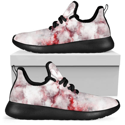 White Ruby Marble Print Mesh Knit Shoes GearFrost