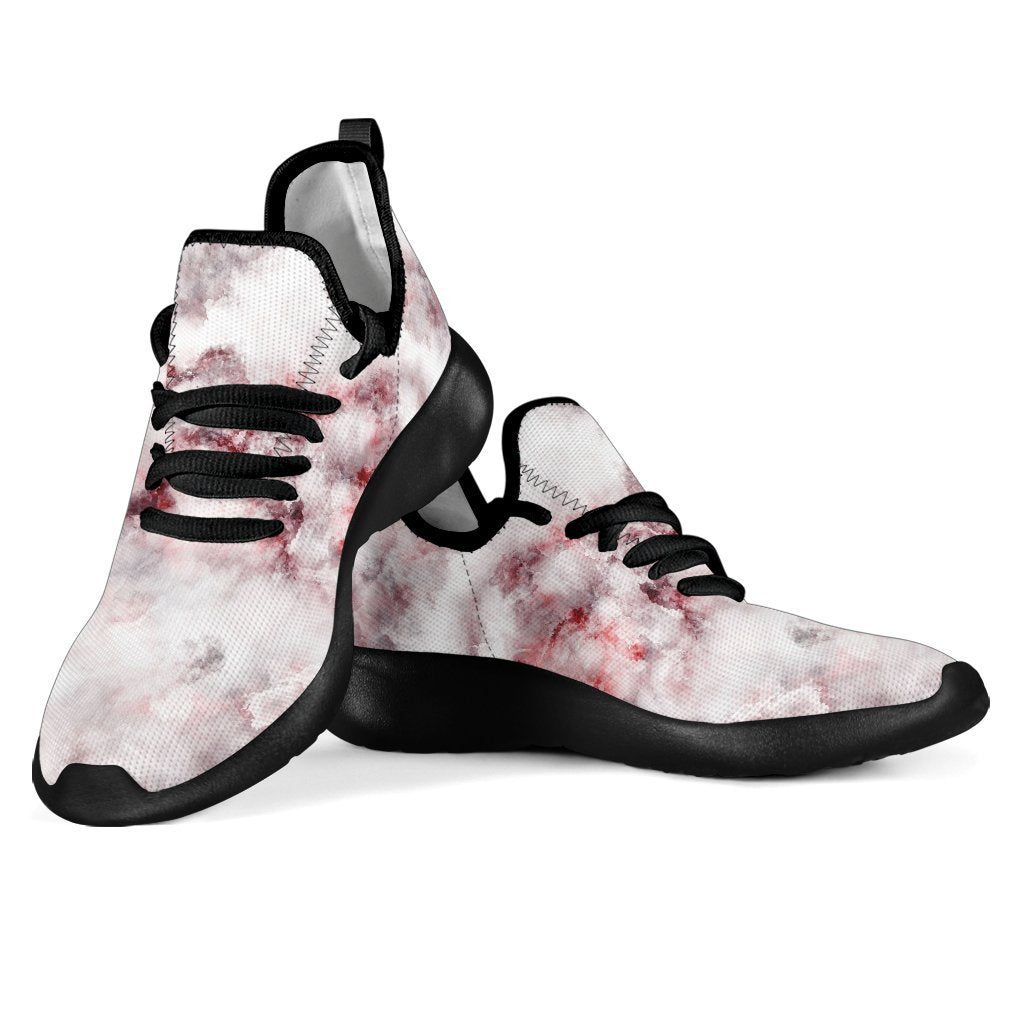 White Ruby Marble Print Mesh Knit Shoes GearFrost
