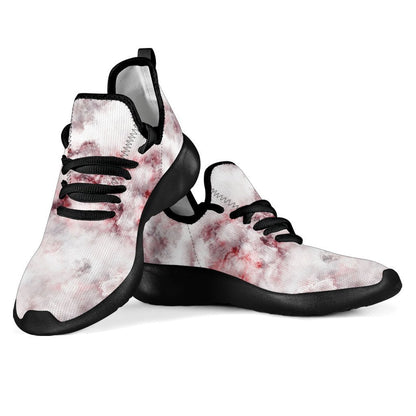 White Ruby Marble Print Mesh Knit Shoes GearFrost