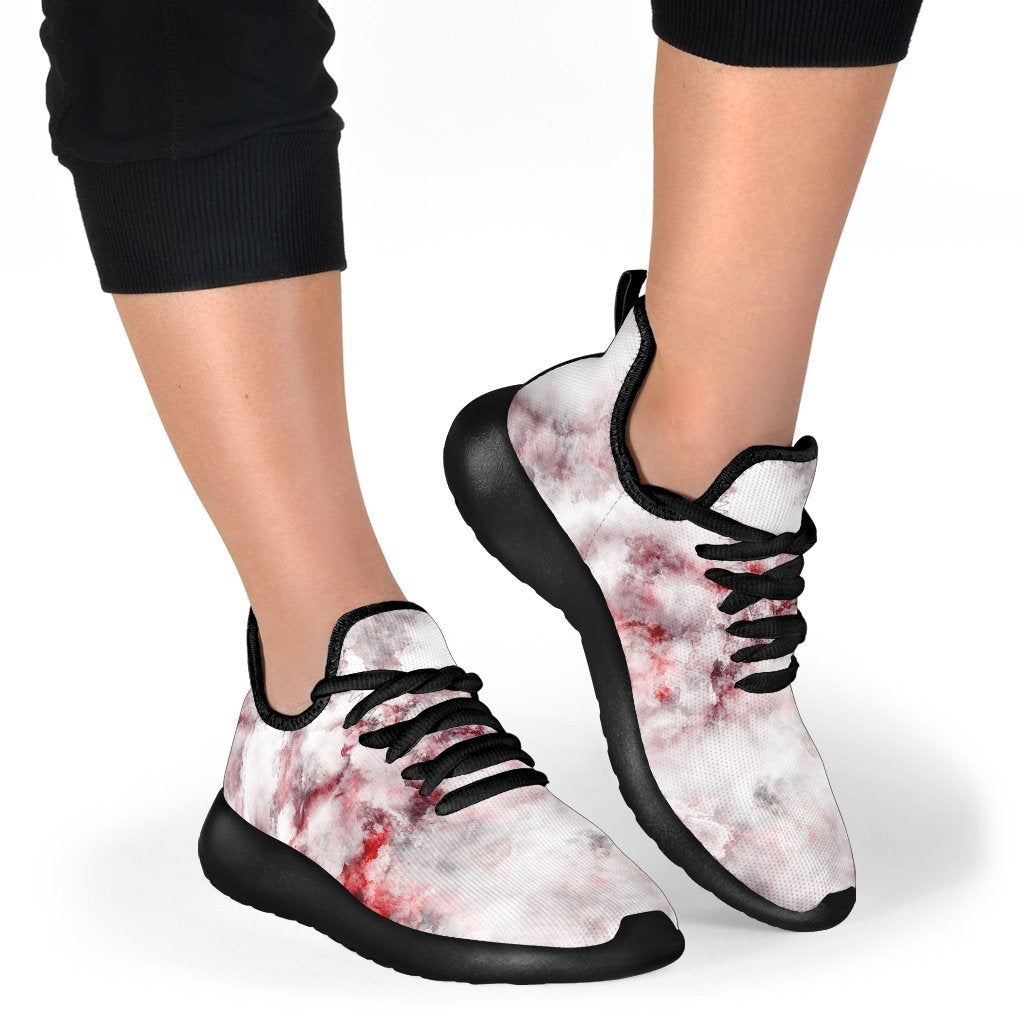 White Ruby Marble Print Mesh Knit Shoes GearFrost