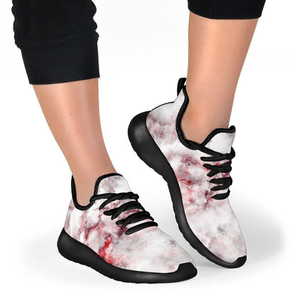 White Ruby Marble Print Mesh Knit Shoes GearFrost