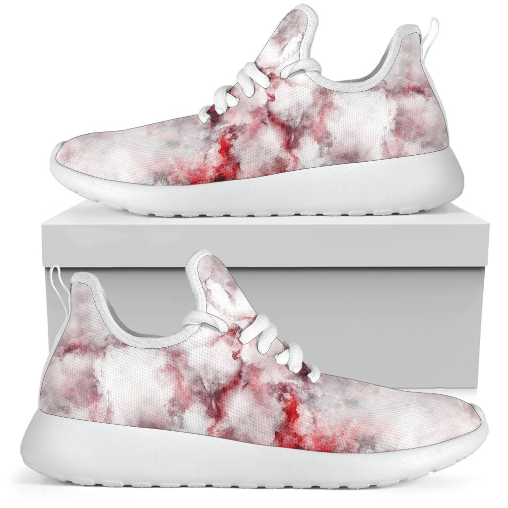 White Ruby Marble Print Mesh Knit Shoes GearFrost