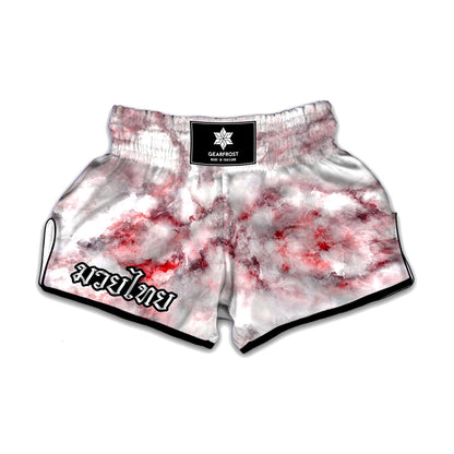 White Ruby Marble Print Muay Thai Boxing Shorts