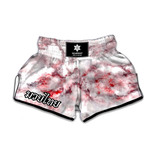 White Ruby Marble Print Muay Thai Boxing Shorts