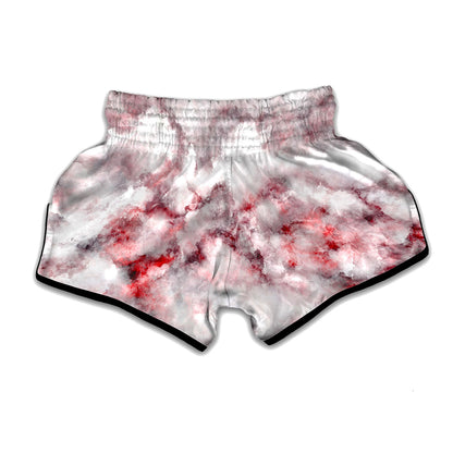 White Ruby Marble Print Muay Thai Boxing Shorts