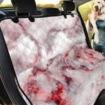 White Ruby Marble Print Pet Car Back Seat Cover