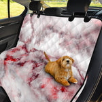 White Ruby Marble Print Pet Car Back Seat Cover