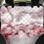 White Ruby Marble Print Pet Car Back Seat Cover
