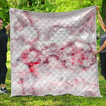 White Ruby Marble Print Quilt
