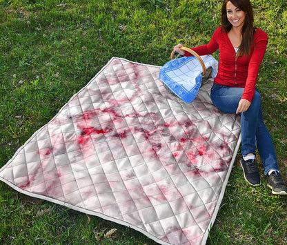 White Ruby Marble Print Quilt