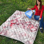 White Ruby Marble Print Quilt