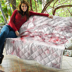 White Ruby Marble Print Quilt
