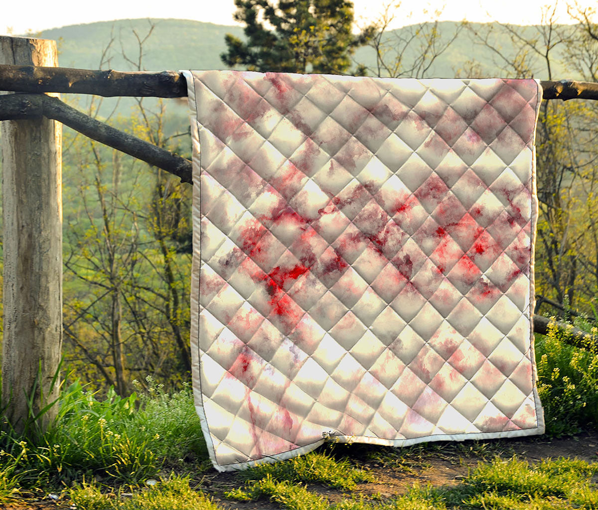 White Ruby Marble Print Quilt