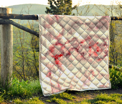 White Ruby Marble Print Quilt