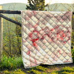 White Ruby Marble Print Quilt