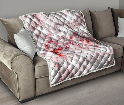 White Ruby Marble Print Quilt