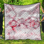 White Ruby Marble Print Quilt