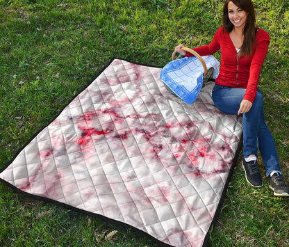 White Ruby Marble Print Quilt