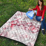 White Ruby Marble Print Quilt