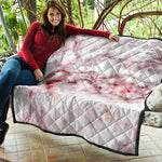White Ruby Marble Print Quilt