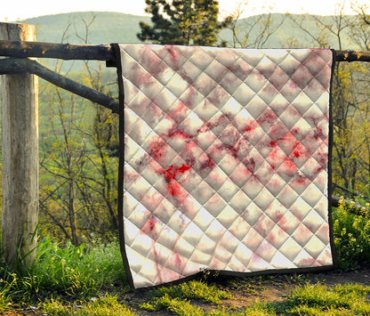 White Ruby Marble Print Quilt
