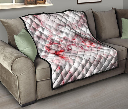 White Ruby Marble Print Quilt