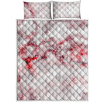 White Ruby Marble Print Quilt Bed Set