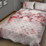 White Ruby Marble Print Quilt Bed Set