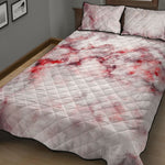 White Ruby Marble Print Quilt Bed Set