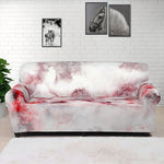 White Ruby Marble Print Sofa Cover