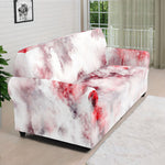 White Ruby Marble Print Sofa Cover